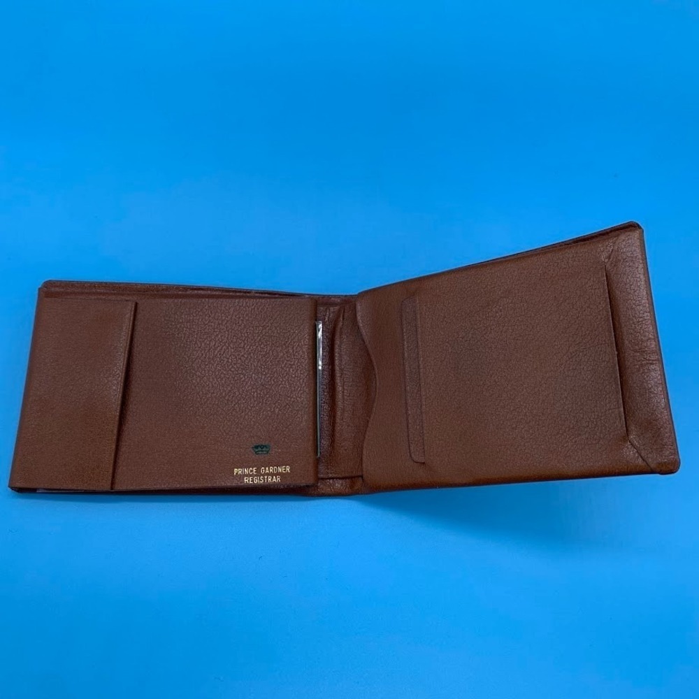 Vintage Prince Gardner Genuine Buffalo Calf Wallet Brown Registrar Bifold - Picture 3 of 8